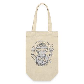 DJ Chimp mit Kopfhörern - Geschenkbeutel für Flaschen - Natur - Vorne