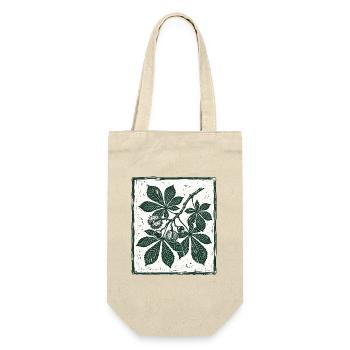 Kastanien Blatt Herbst - Geschenkbeutel für Flaschen - Natur - Vorne