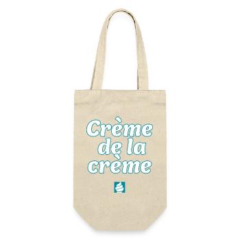 Crème de la Crème – Das Beste - Geschenkbeutel für Flaschen - Natur - Vorne