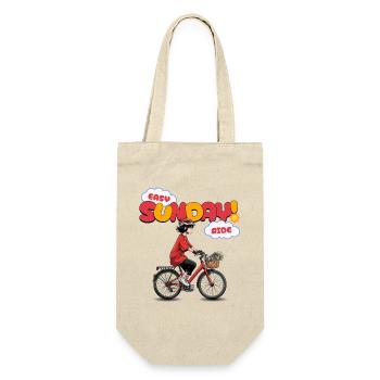 Easy Sunday Ride Fahrrad Anime Mädchen Geschenk - Geschenkbeutel für Flaschen - Natur - Vorne