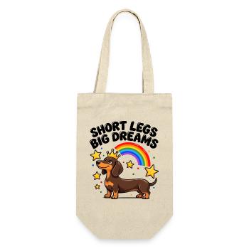 Dackel Wursthund Doxie Wiener Hund Mama Papa Kunst - Geschenkbeutel für Flaschen - Natur - Vorne