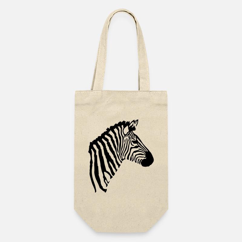 Zebra Kopf - Geschenkbeutel für Flaschen - Natur
