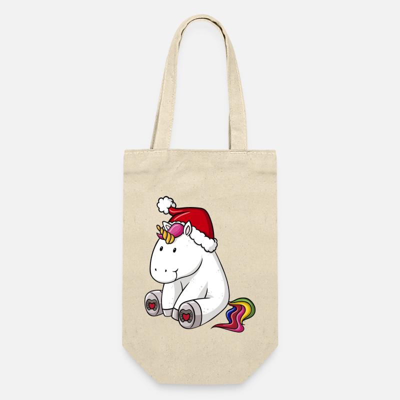 Weihnachts Einhorn - Geschenkbeutel für Flaschen - Natur