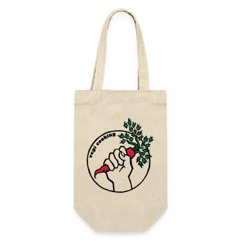 Vegan - Geschenkbeutel für Flaschen - Natur - Vorne