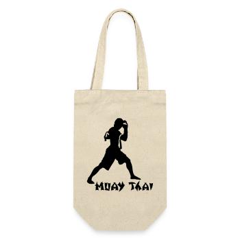Muay Thai - Geschenkbeutel für Flaschen - Natur - Vorne