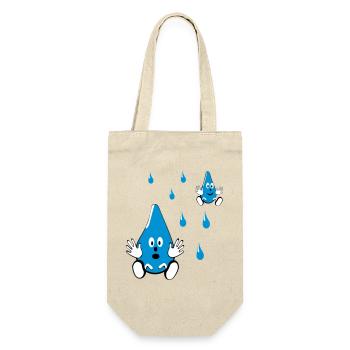 Kleine Wassertropfen Freunde - Geschenkbeutel für Flaschen - Natur - Vorne