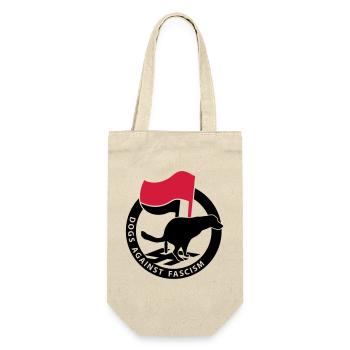 "Dogs Against Fascism" für Antifa Hundebesitzer - Geschenkbeutel für Flaschen - Natur - Vorne