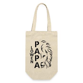 löwen Papa Vatertagsgeschenk Vatertag - Geschenkbeutel für Flaschen - Natur - Vorne