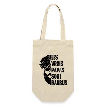 LES VRAIS PAPAS SONT BARBUS 11 - Sac à bouteille - nature - Devant