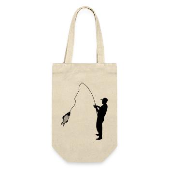 Angler - Geschenkbeutel für Flaschen - Natur - Vorne