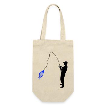 Angler - Geschenkbeutel für Flaschen - Natur - Vorne