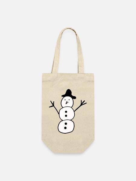 Schneemann - Geschenkbeutel für Flaschen - Natur
