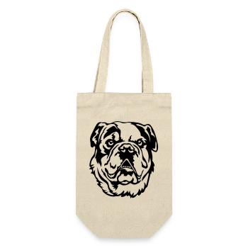 Continental Bulldog Kopf - Geschenkbeutel für Flaschen - Natur - Vorne