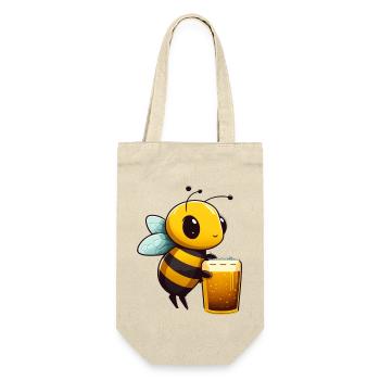 Abeille mignonne avec de la bière. Chemise de bière pour apiculteurs - Sac à bouteille - nature - Devant