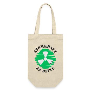 Atomkraft, Ja bitte, Kernenergie - Geschenkbeutel für Flaschen - Natur - Vorne