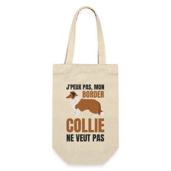 Border collie chien doux - Sac à bouteille - nature - Devant