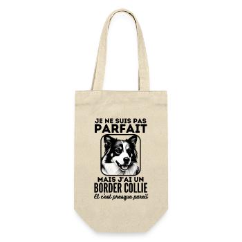 Pas parfait mais j ai un border collie 2 - Sac à bouteille - nature - Devant
