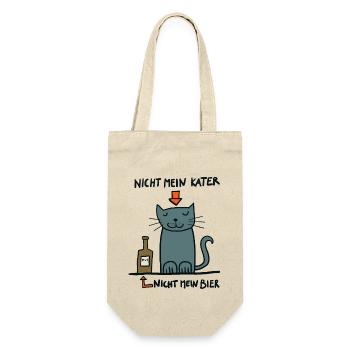 nicht mein Kater - nicht mein Bier - Geschenkbeutel für Flaschen - Natur - Vorne