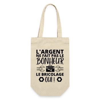 L argent ne fait pas le bonheur le bricolage oui 2 - Sac à bouteille - nature - Devant