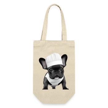 Bulldogge Hunde Hundebesitzer Gastronom Hund Köche - Geschenkbeutel für Flaschen - Natur - Vorne