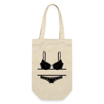 Logo lingerie pour soutien-gorge et slip de magasin - Sac à bouteille - nature - Devant