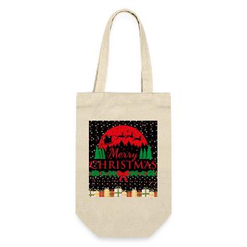 Conception de silhouette de Noël avec le Père Noël - Sac à bouteille - nature - Devant