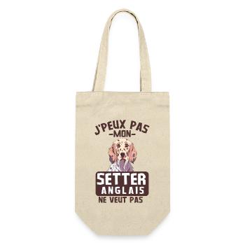 Setter anglais chien mignon - Sac à bouteille - nature - Devant
