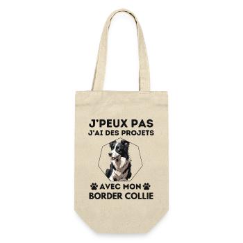 chien doux border collie 4 - Sac à bouteille - nature - Devant