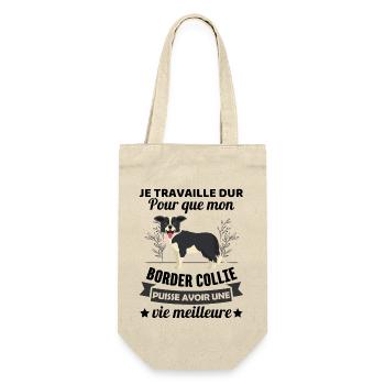 Humour border collie chien berger 1 - Sac à bouteille - nature - Devant