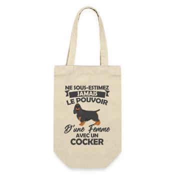NE SOUS ESTIMEZ JAMAIS UNE FEMME AVEC UN COCKER - Sac à bouteille - nature - Devant