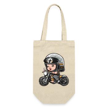 bébé motard, futur motard, baby biker - Sac à bouteille - nature - Devant