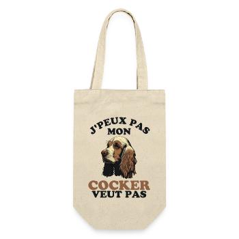 Humour chien de race cocker - Sac à bouteille - nature - Devant