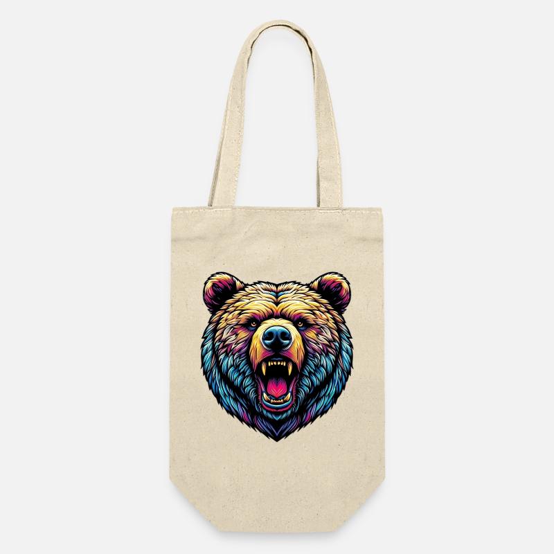 Angry Ferocious Bear - Gift Bag for Bottles - nature