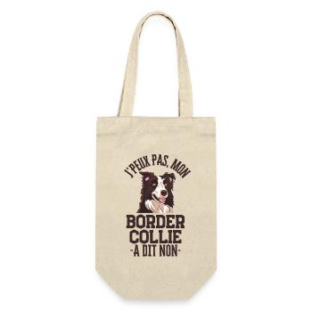 Je peux pas mon border collie a dit non - Sac à bouteille - nature - Devant