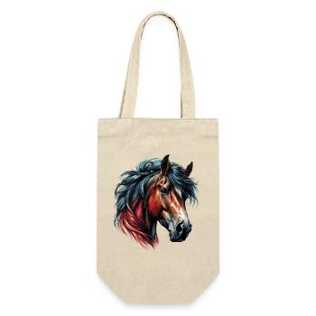 Pferd - Geschenkbeutel für Flaschen - Natur - Vorne