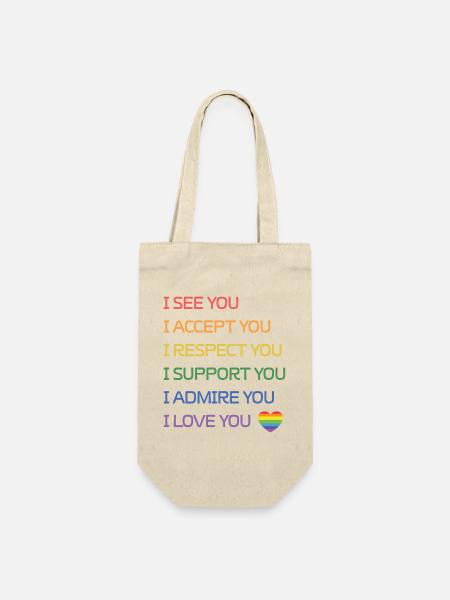 LGBT Pride Month - Ich sehe dich, ich akzeptiere dich, ich liebe - Geschenkbeutel für Flaschen - Natur