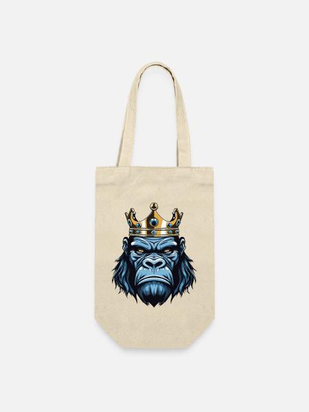 Gorilla Krone - Geschenkbeutel für Flaschen - Natur