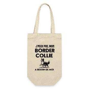 Mon Border collie a besoin de moi - Sac à bouteille - nature - Devant