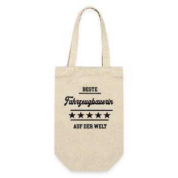 Beste Fahrzeugbauerin Chefin Fahrzeugbau Meisterin - Geschenkbeutel für Flaschen - Natur - Vorne