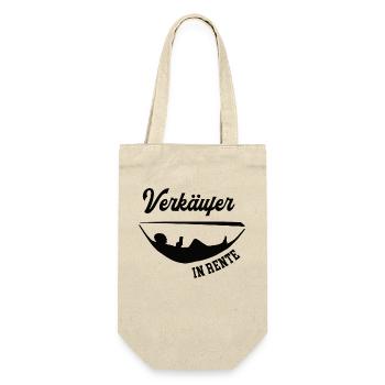 Verkäufer in Rente Rentenbeginn Einzelhandel - Geschenkbeutel für Flaschen - Natur - Vorne