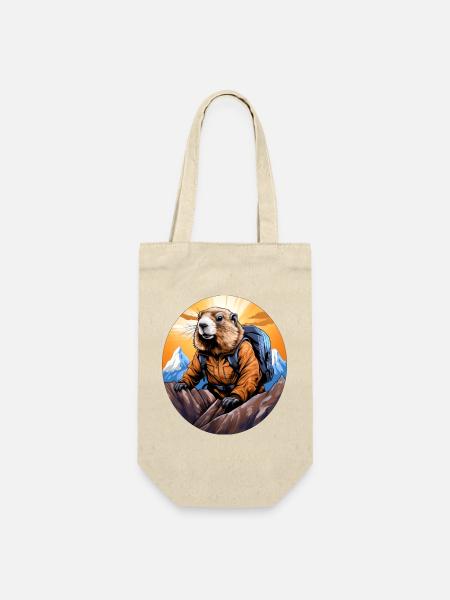 Murmeltier Bergsteiger / Wandern Murmeltiere - Geschenkbeutel für Flaschen - Natur