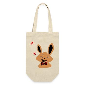 Osterhase - Geschenkbeutel für Flaschen - Natur - Vorne