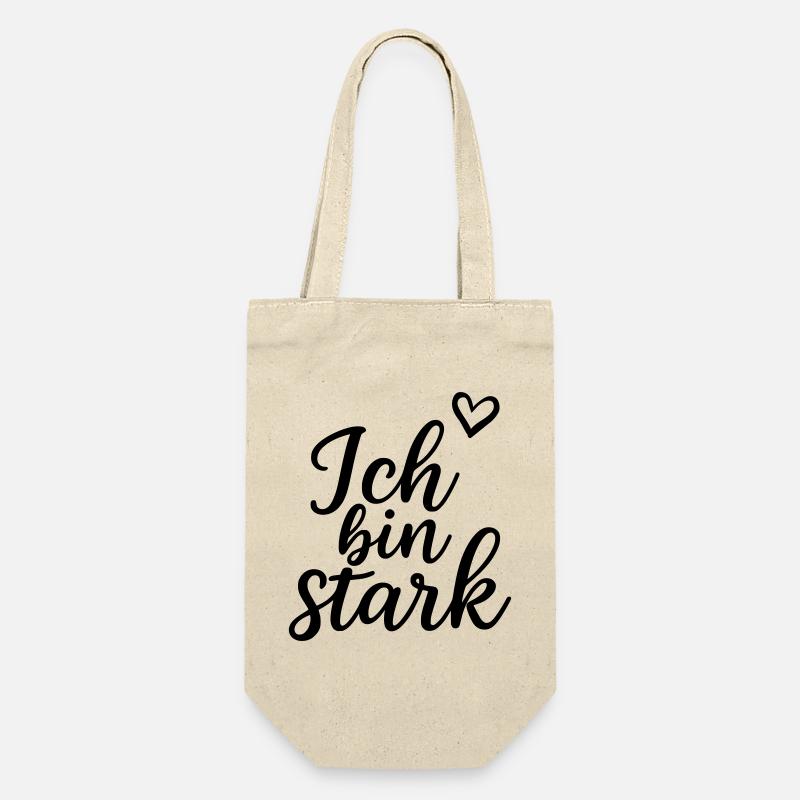 Ich bin stark - Geschenkbeutel für Flaschen - Natur