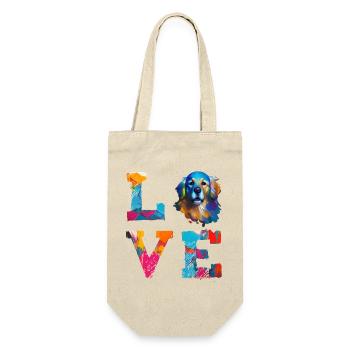 Golden Retriever Love Watercolor Art for Dog Lover - Gift Bag for Bottles - nature - Front