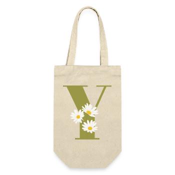 Letter y green daisies - Gift Bag for Bottles - nature - Front
