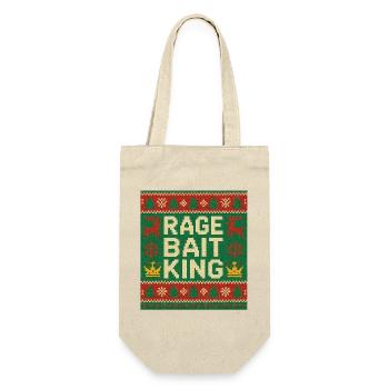 Rage Bait King Ugly Sweater Style, Funny Meme  - Gift Bag for Bottles - nature - Front