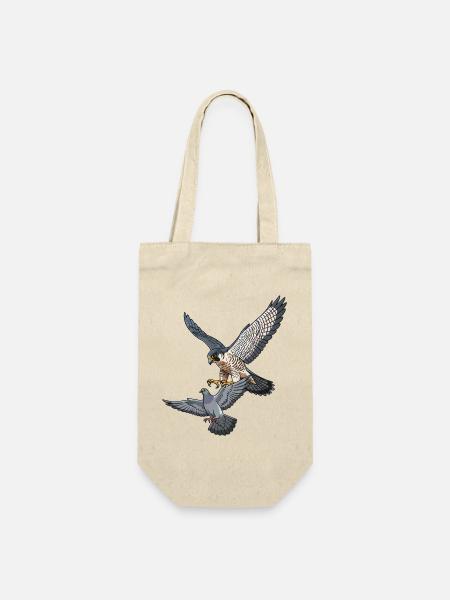 Wanderfalke fängt Taube - Geschenkbeutel für Flaschen - Natur