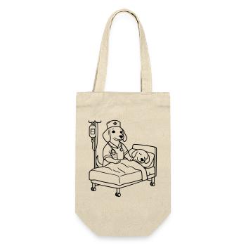 Clinic Dogs Nursing Dog Edition - Gift Bag for Bottles - nature - Front