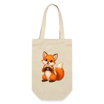 Love Fox Heart Shape - Gift Bag for Bottles - nature - Front