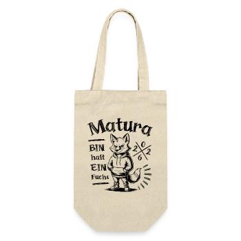 Matura 2026 - Bin halt ein Fuchs - Geschenkbeutel für Flaschen - Natur - Vorne
